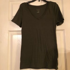Army green v-neck